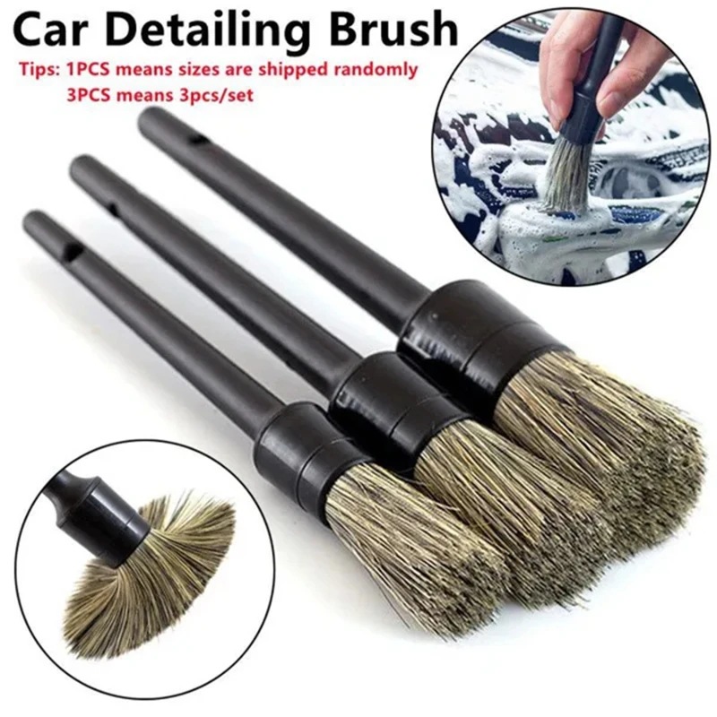 Car Detailing Brush Set Boar Hair Interior - Juego de 50 cepillos de limpieza