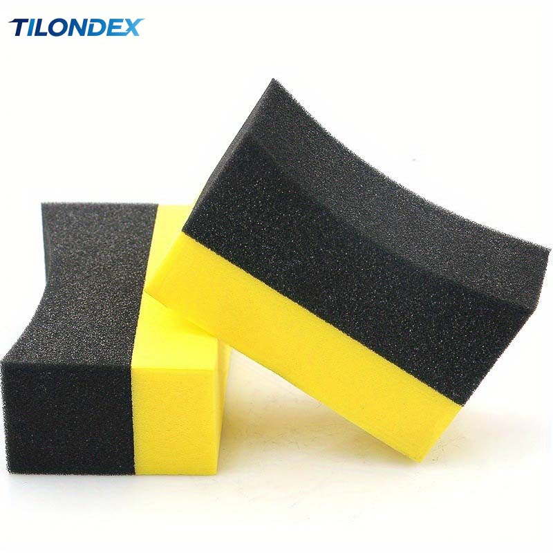 Tire Shine Applicator Curved Sponge Brush - Almohadillas aplicadoras de brillo para neumáticos