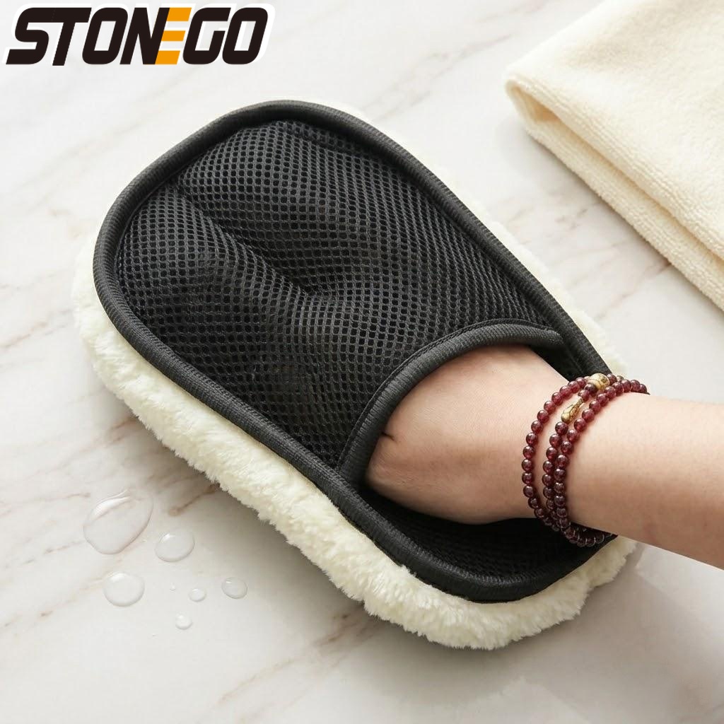 Car Detailing Wash Mitt Microfiber Wool - Guantes de Microfibra Premium para Limpieza