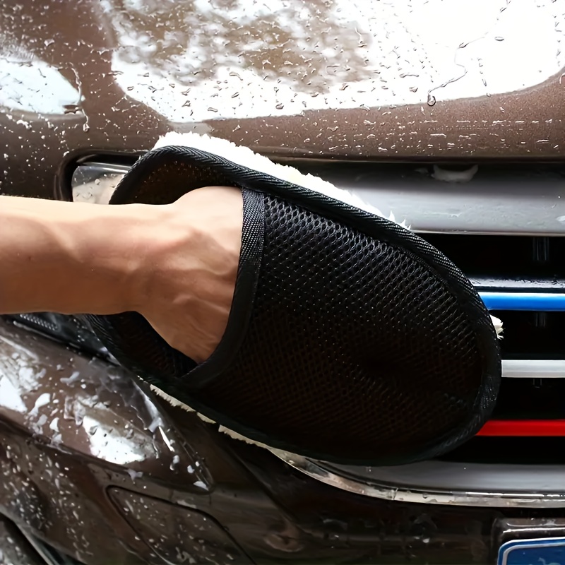 4 guantes de microfibra para l - Car Detailing Wash Mitt Microfiber Wool reseña y precio