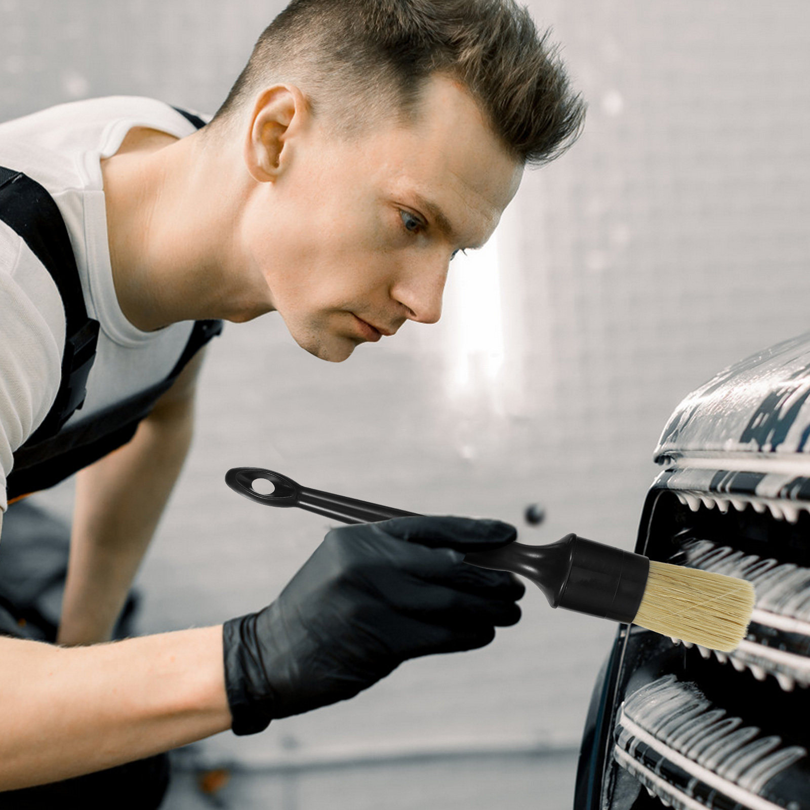 1 juego de cepillos para el cu - Car Detailing Brush Set Boar Hair Interior reseña y precio