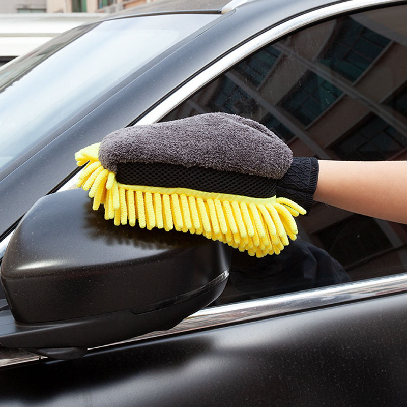Guantes de chenilla de microfi - Car Detailing Wash Mitt Microfiber Wool reseña y precio