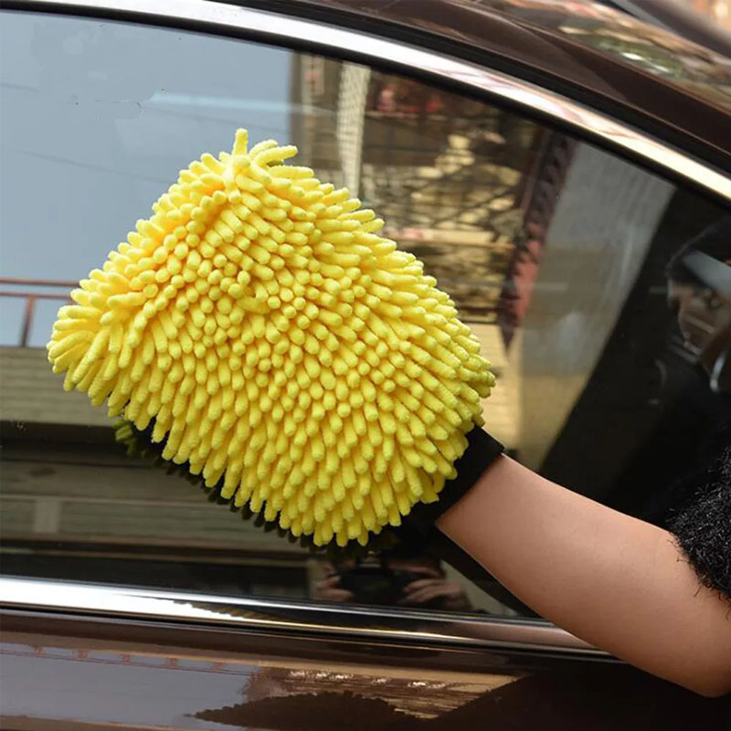 Guantes de chenilla de microfi - Car Detailing Wash Mitt Microfiber Wool reseña y precio