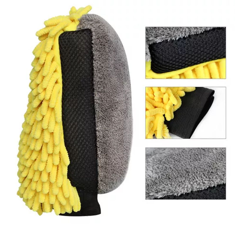 Guantes de chenilla de microfi - Car Detailing Wash Mitt Microfiber Wool reseña y precio