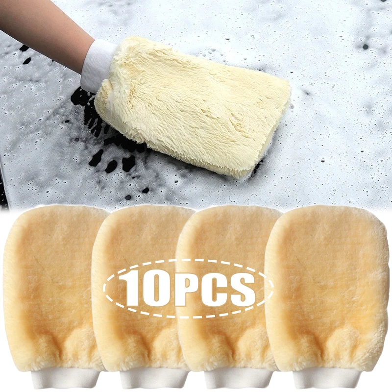 Guantes de microfibra para lav - Car Detailing Wash Mitt Microfiber Wool reseña y precio