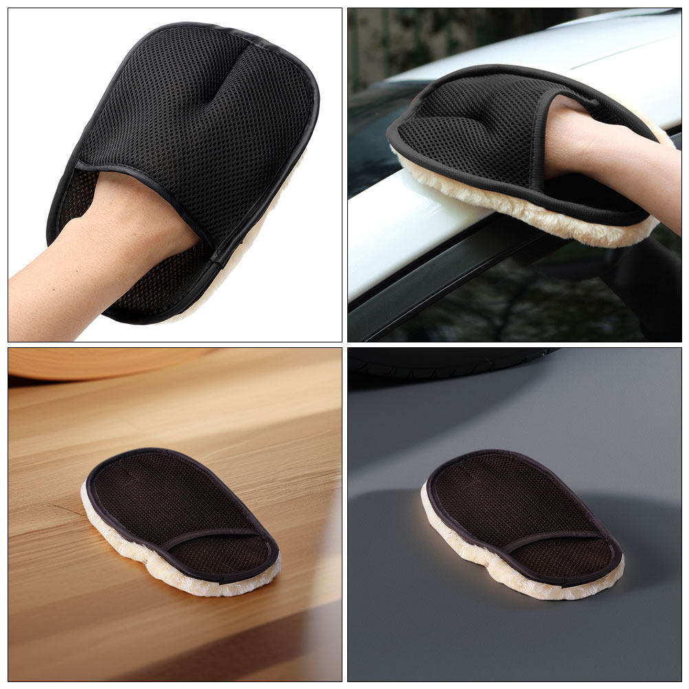 10 guantes de lana para lavar  - Car Detailing Wash Mitt Microfiber Wool reseña y precio