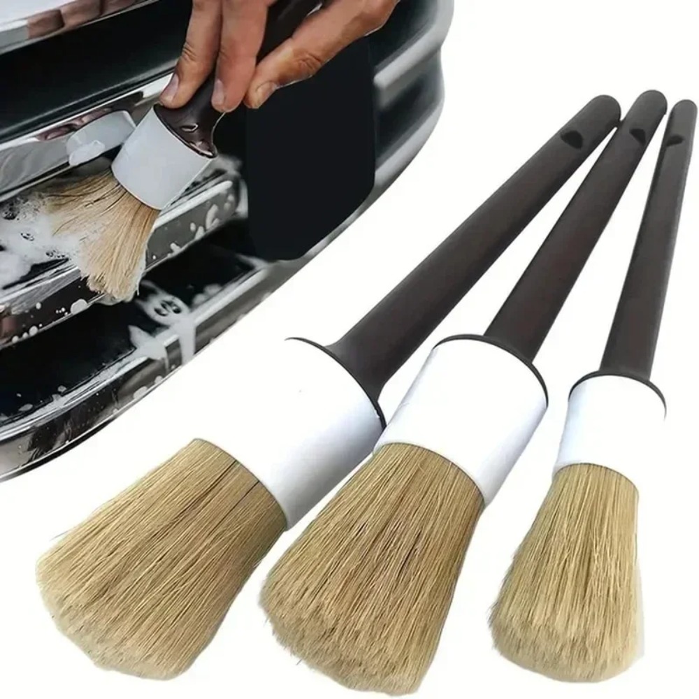 Juego de 3 Cepillos de Pelo de - Car Detailing Brush Set Boar Hair Interior reseña y precio