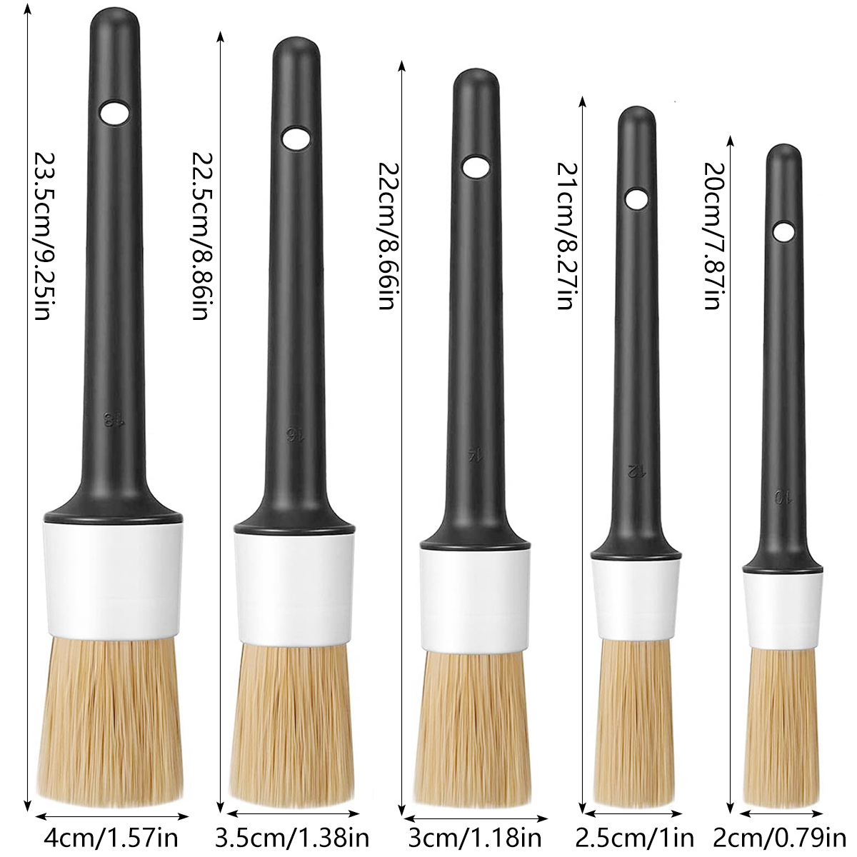 Juego de cepillos para detalle - Car Detailing Brush Set Boar Hair Interior reseña y precio