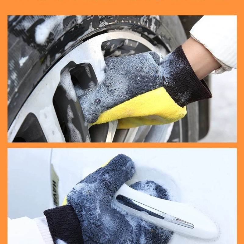 Guantes de microfibra para el  - Car Detailing Wash Mitt Microfiber Wool reseña y precio