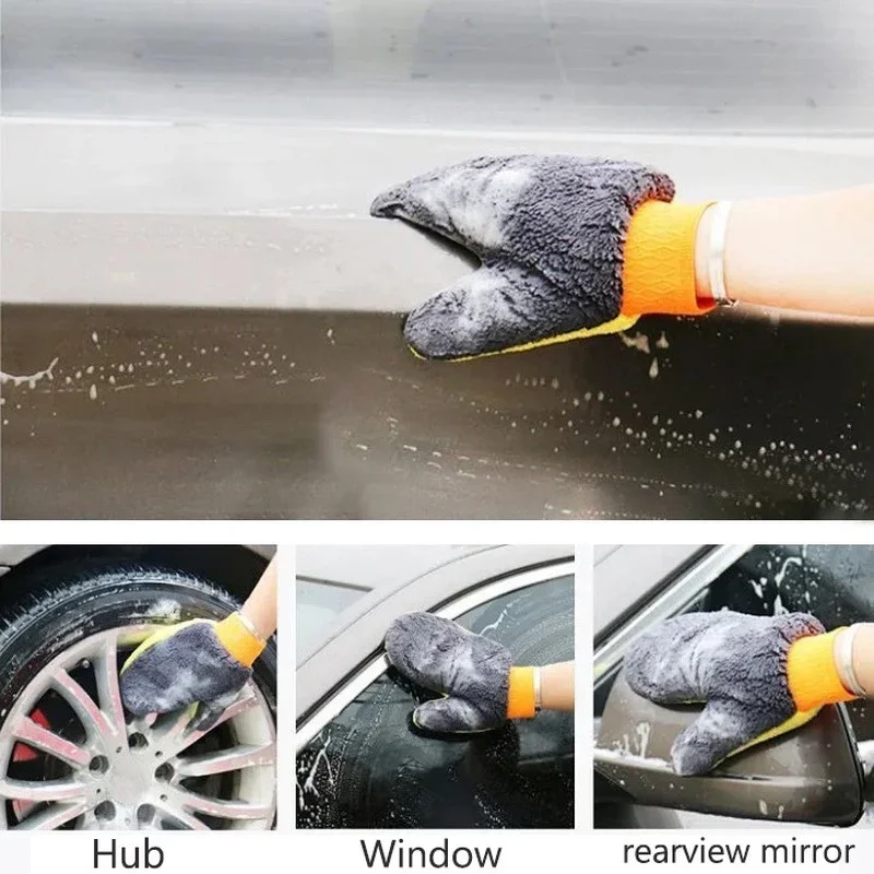 Guantes de microfibra para el  - Car Detailing Wash Mitt Microfiber Wool reseña y precio