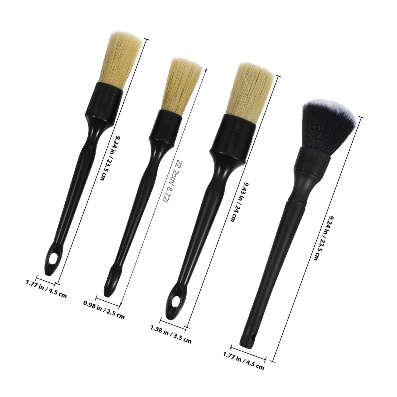 1 juego de cepillos de cerdas  - Car Detailing Brush Set Boar Hair Interior reseña y precio