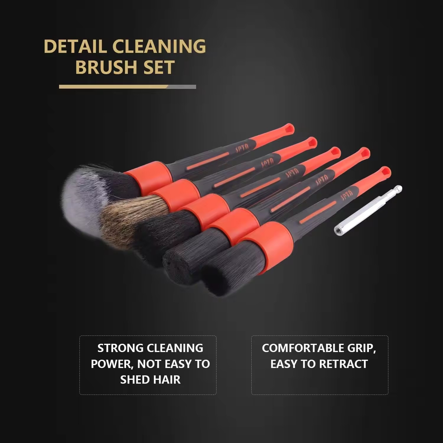 SPTA-Juego de cepillos para de - Car Detailing Brush Set Boar Hair Interior reseña y precio