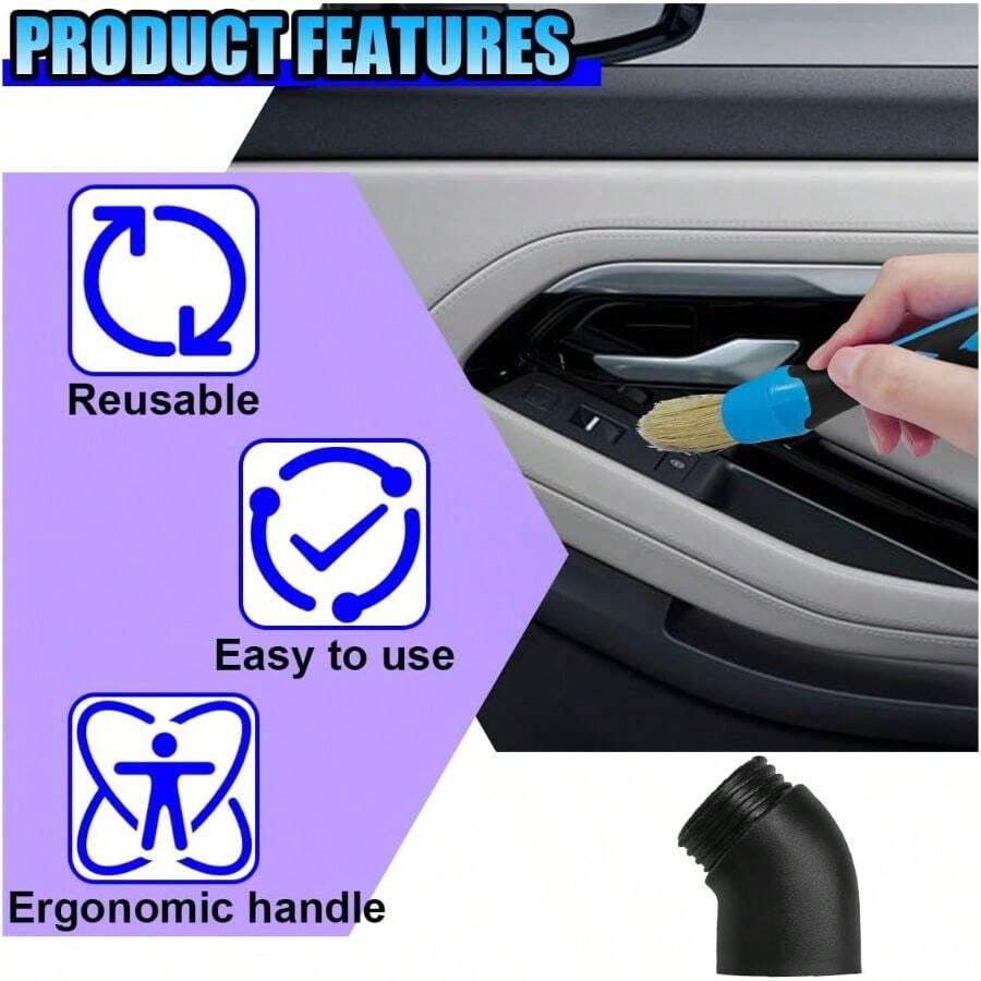 Juego de 3 cepillos para detal - Car Detailing Brush Set Boar Hair Interior reseña y precio