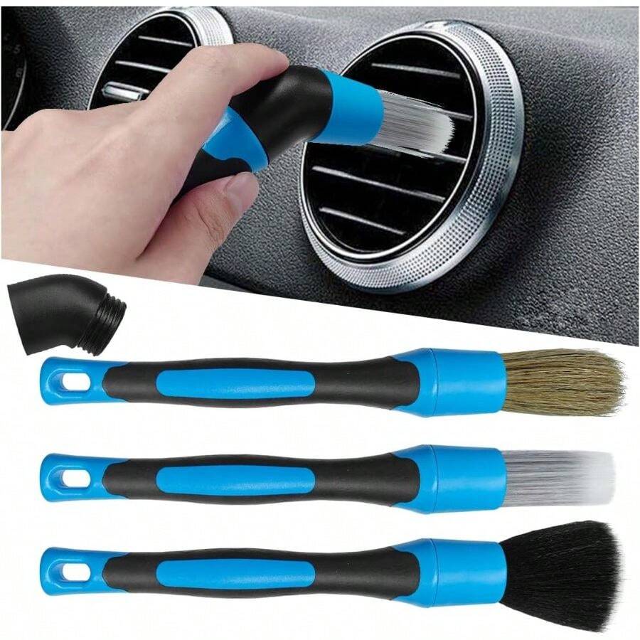 Juego de 3 cepillos para detal - Car Detailing Brush Set Boar Hair Interior reseña y precio