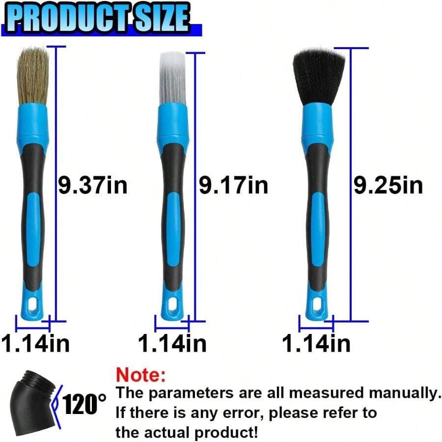 Juego de 3 cepillos para detal - Car Detailing Brush Set Boar Hair Interior reseña y precio