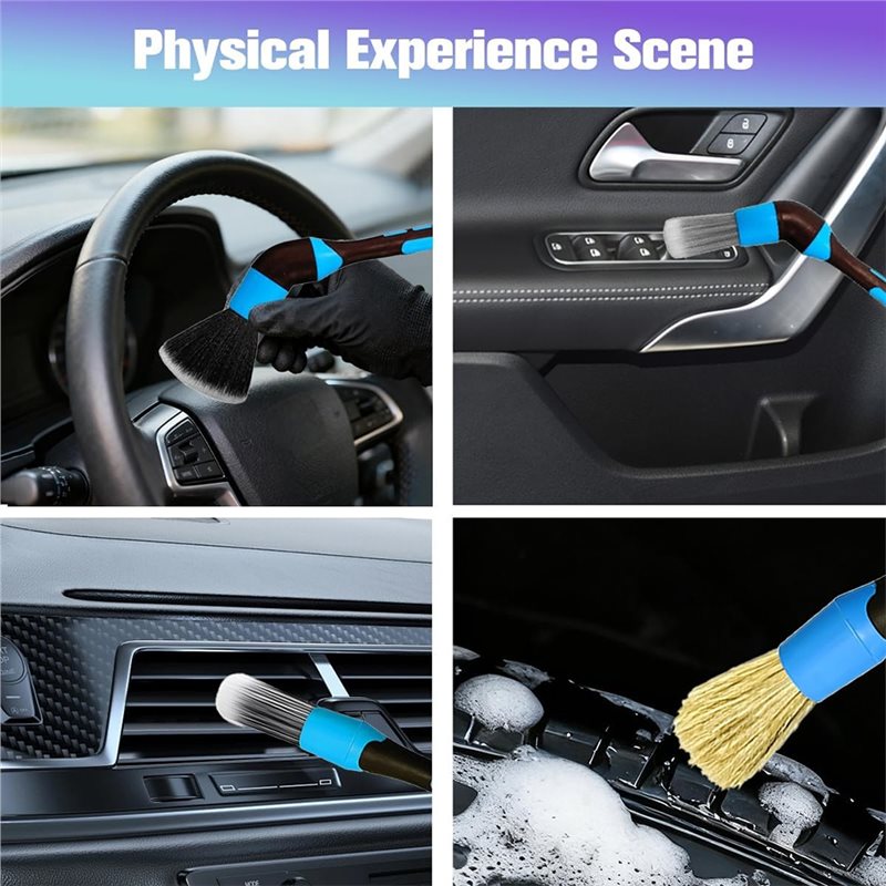 Juego de cepillos para detalle - Car Detailing Brush Set Boar Hair Interior reseña y precio