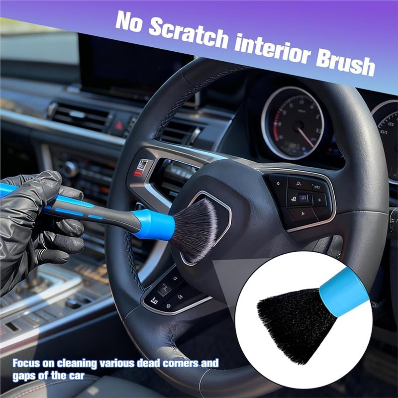 Juego de cepillos para detalle - Car Detailing Brush Set Boar Hair Interior reseña y precio