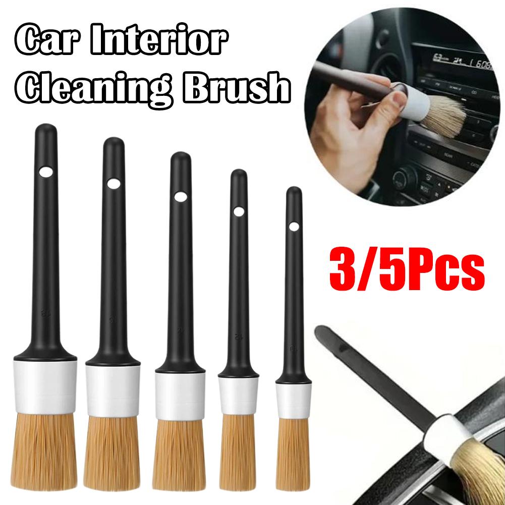 Juego de 3/5 cepillos para el  - Car Detailing Brush Set Boar Hair Interior reseña y precio